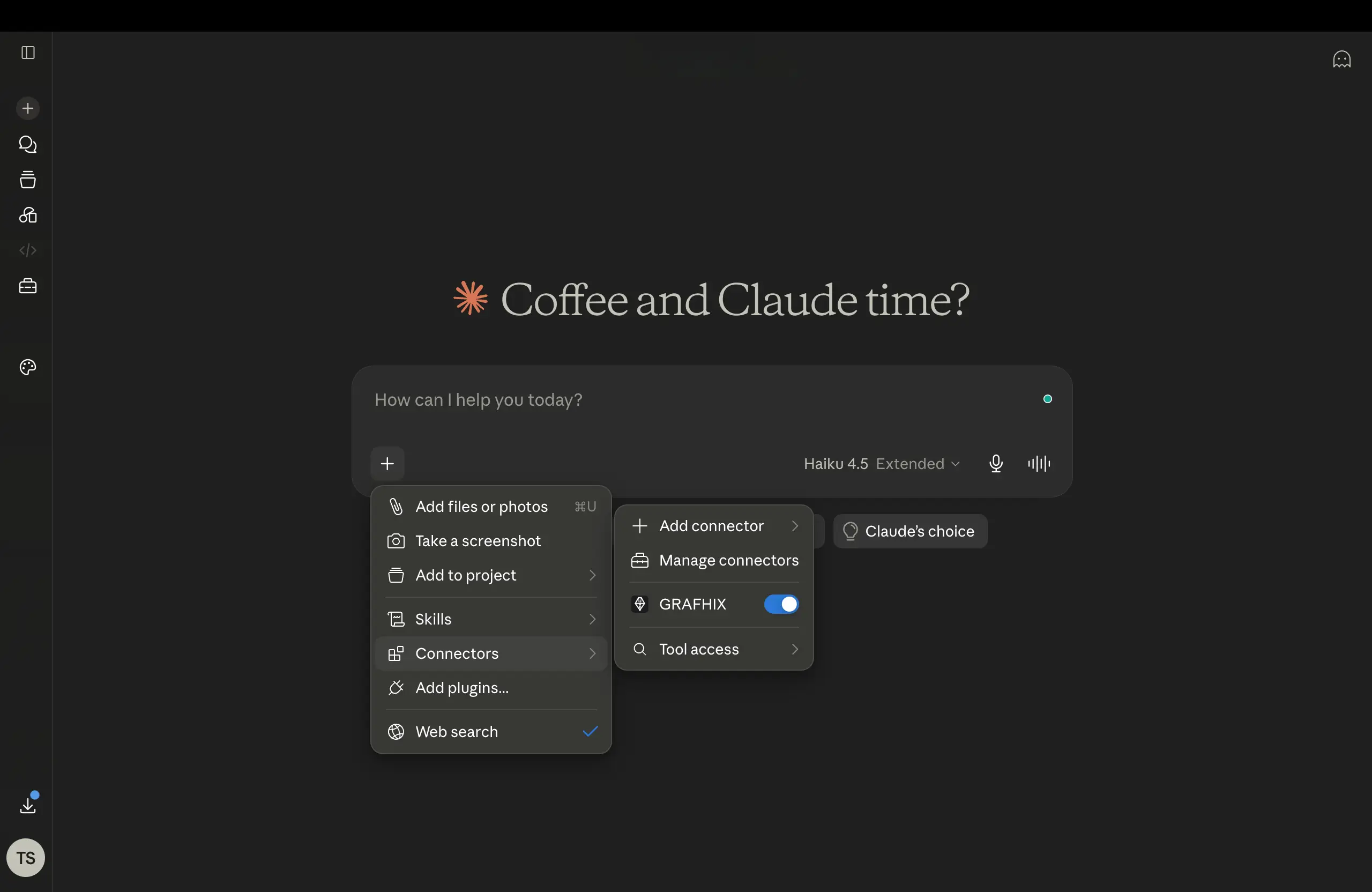 Turn on GRAFHIX connector in chat